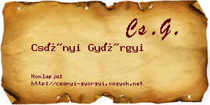 Csányi Györgyi névjegykártya